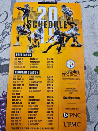 Imán Magnet Pittsburgh Steelers Calendario