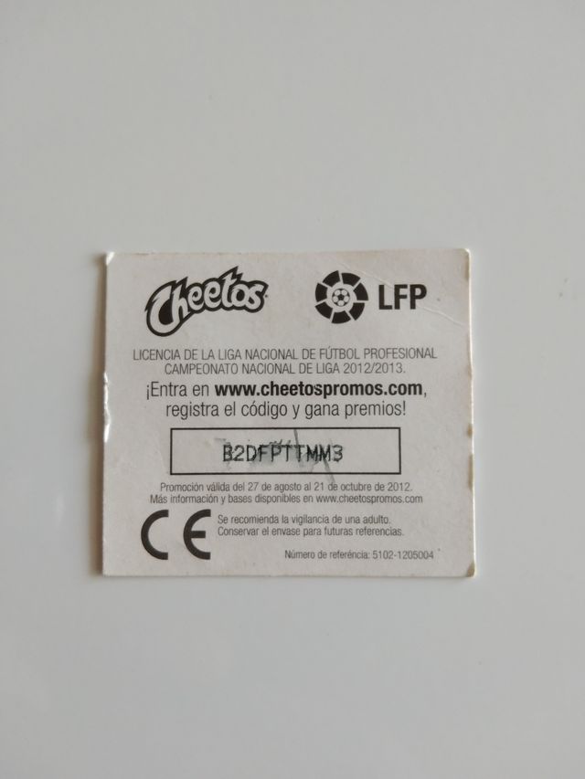 Cromo fútbol Almería Cheetos LFP