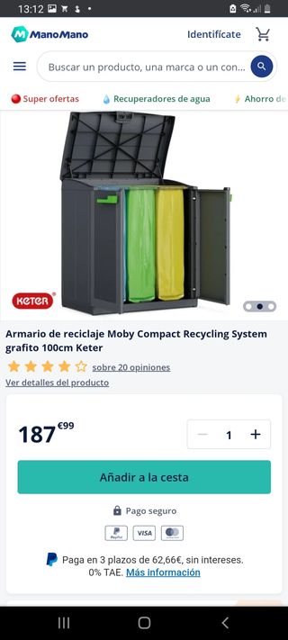 armario reciclaje keter moby recycling 