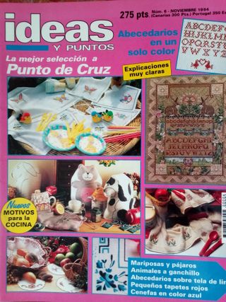 Lote de revistas Ideas y puntos-Punto de cruz