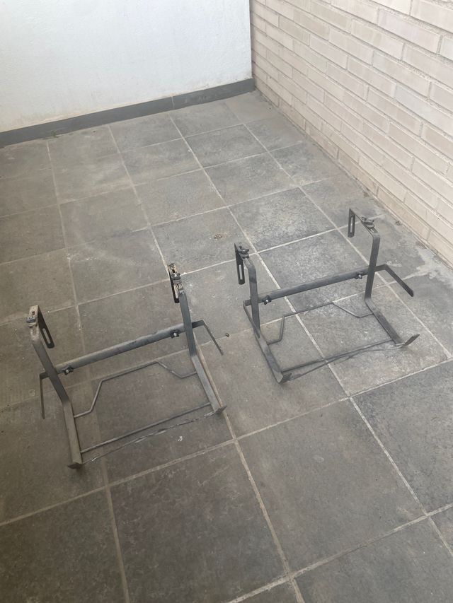 2 colgadores maceta hierro rectangular ajustable
