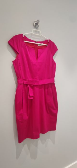 Vestido midi fucsia