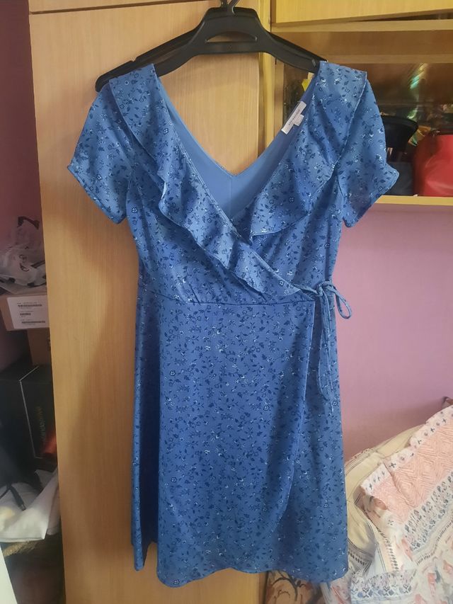 Vestido azul de Springfield talla S= 8€