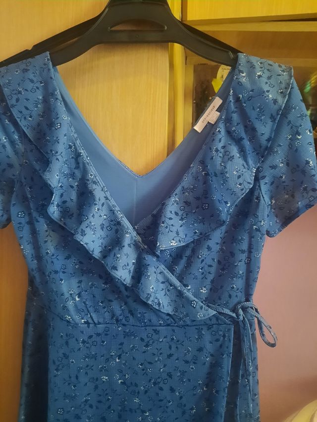 Vestido azul de Springfield talla S= 8€