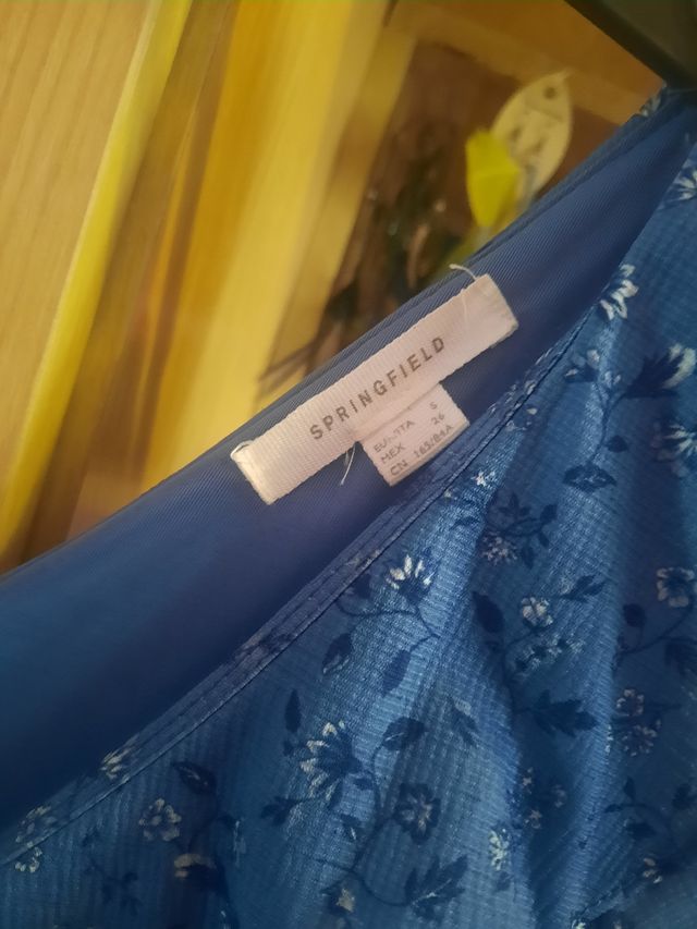 Vestido azul de Springfield talla S= 8€