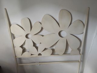 Cabecero forja blanco envejecido