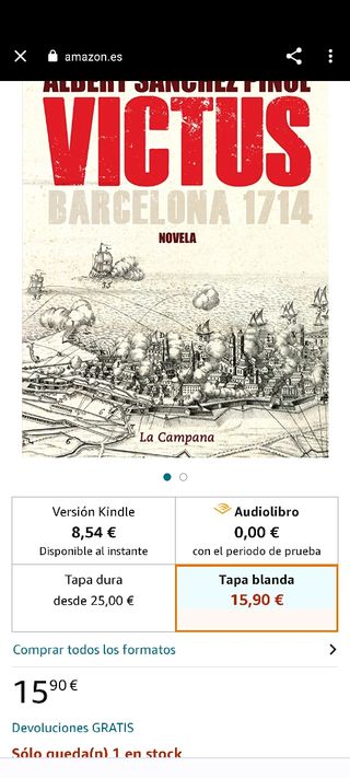 Victus Barcelona 1714 Albert Sànchez Piñol