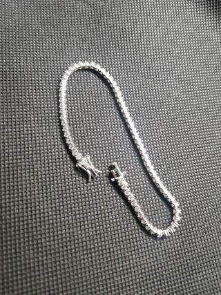 Pulsera Tipo Rivier de Plata Con Circonitas