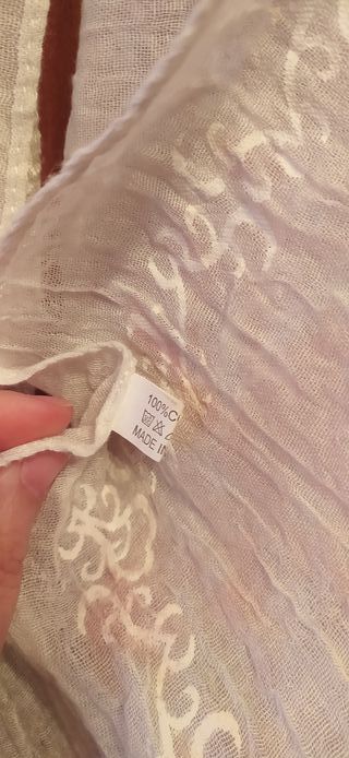 Pashmina blanca de algodón