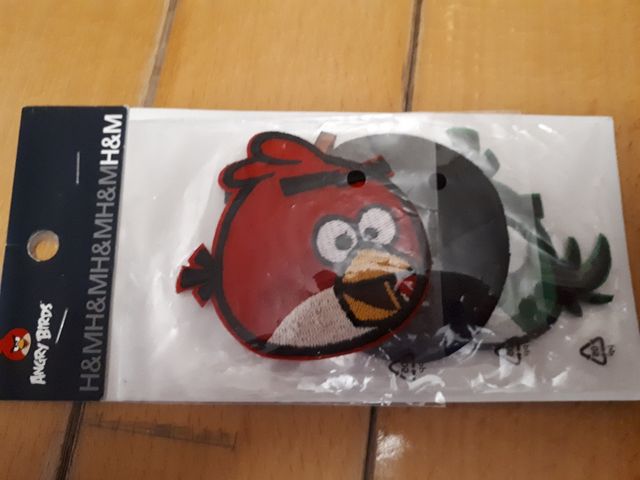 N.3 toppe termoadesive Angry Birds. Nuove