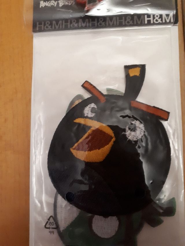 N.3 toppe termoadesive Angry Birds. Nuove