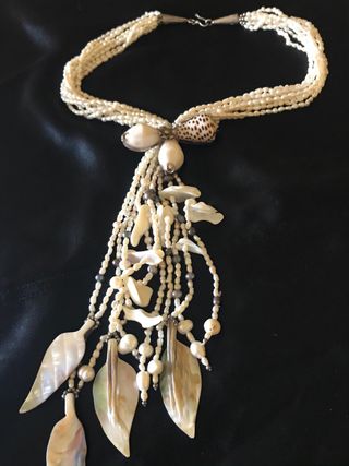 COLLAR PERLA DE RIO Y MADREPERLA. VINTAGE