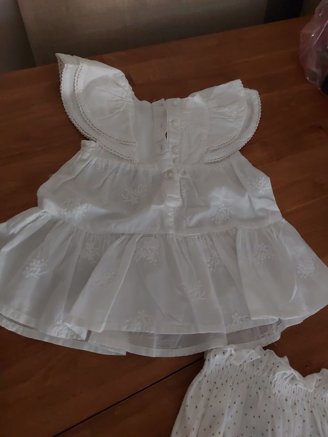 vestido y cubrepanal bebe 0-3meses