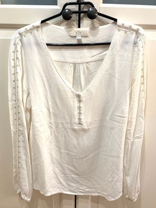 Blusa blanca Cortefiel