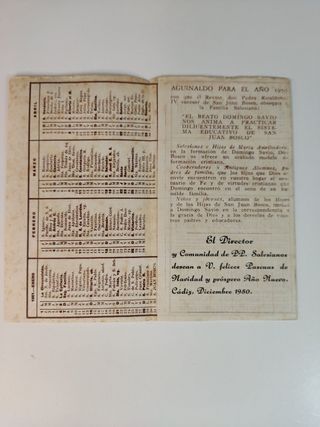 lote 9 calendarios salesianos 1951-1962