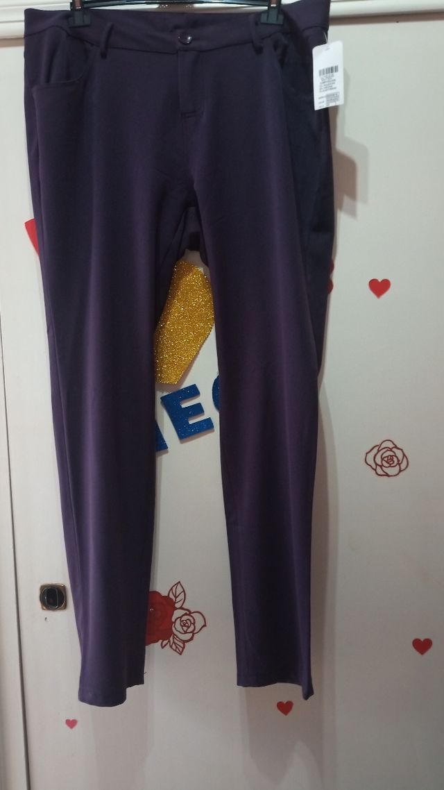 pantalones mujer talla 54 lila 