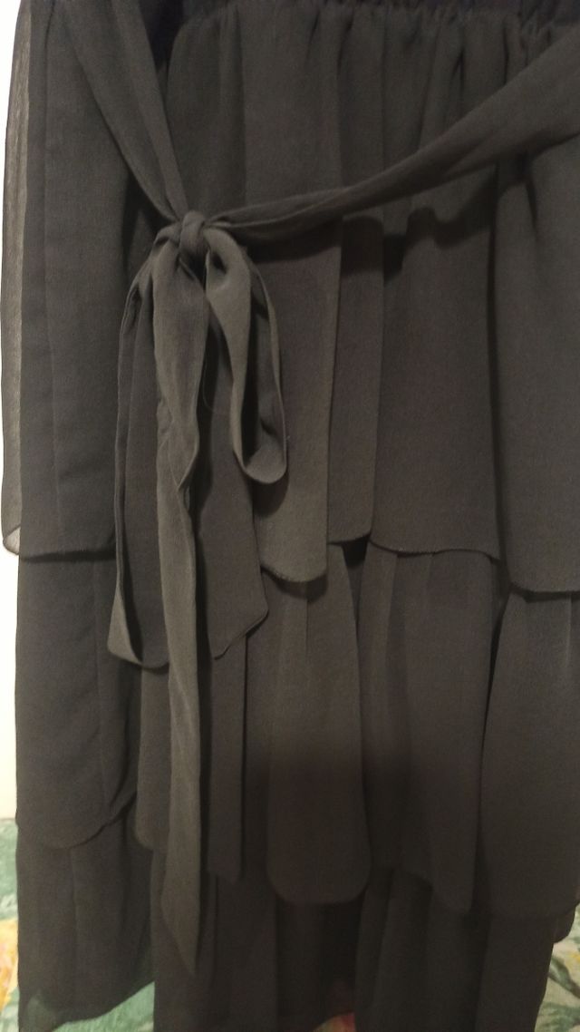 vestito elegante nero zara S, collo halter,