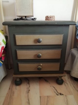 Dormitorio individual en madera de pino de 1990