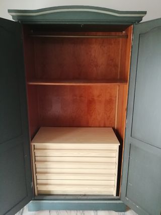 Dormitorio individual en madera de pino de 1990