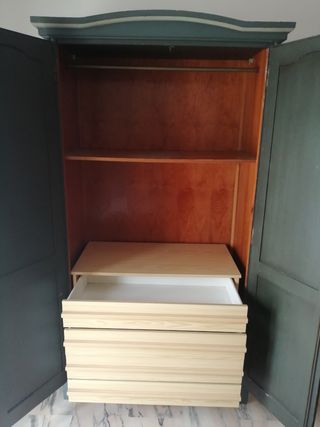 Dormitorio individual en madera de pino de 1990