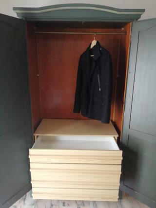 Dormitorio individual en madera de pino de 1990