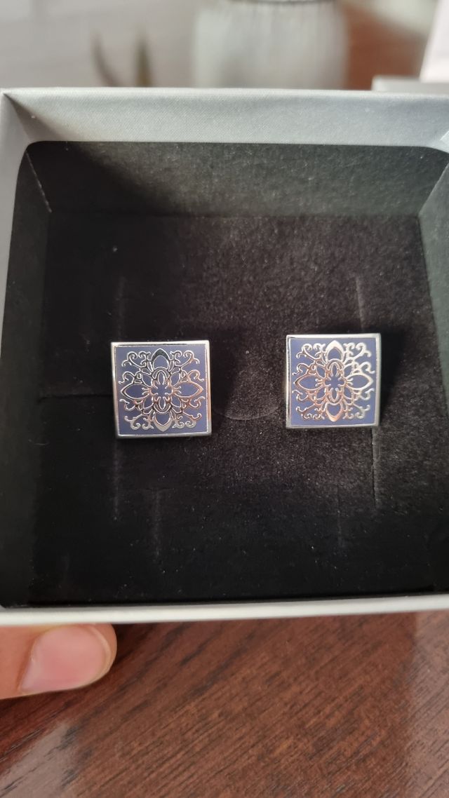 Gemelli blu da uomo con scatola Stroili