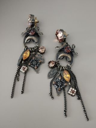 Pendientes en cobre y cristal Swarovski 