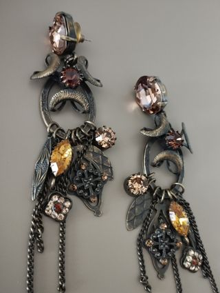 Pendientes en cobre y cristal Swarovski 