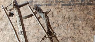 Carro y maquina de aventar antiguos