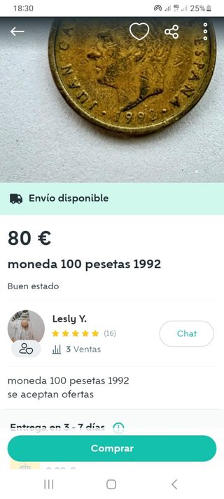 MONEDA 100 PESETAS 1992