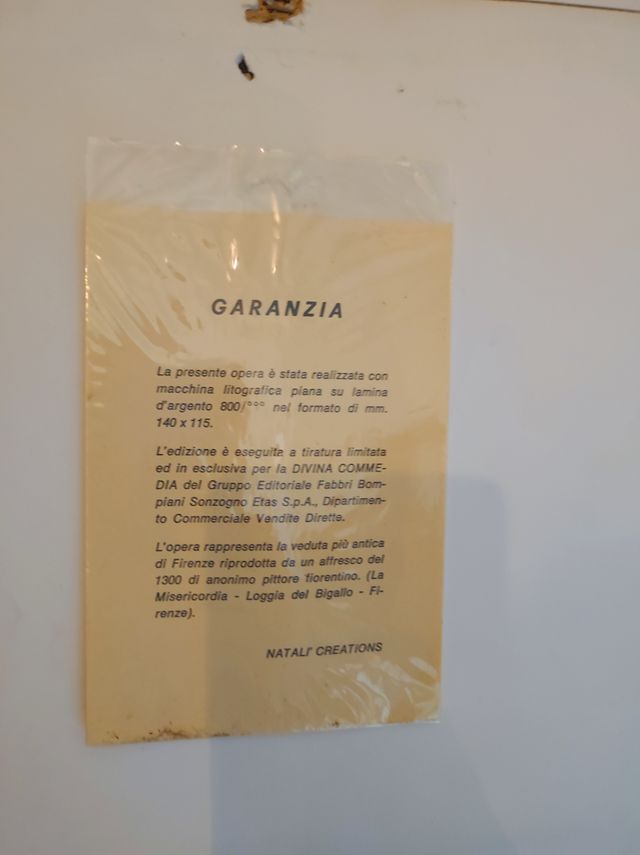 Quadro litografia su lamina d'argento