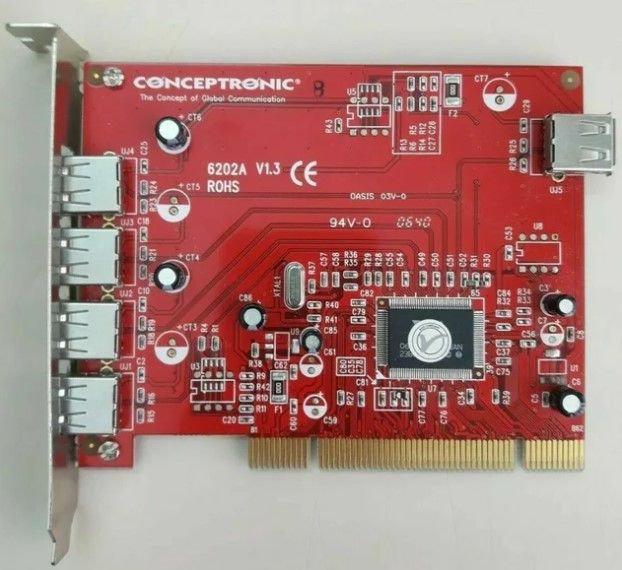 Placa PCI USB 2.0 de 5 portas