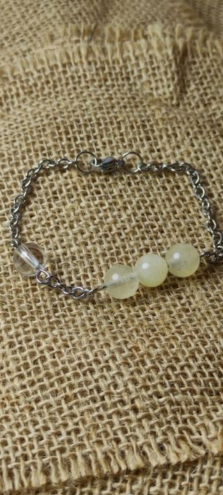 Pulsera minerales y acero inoxidable