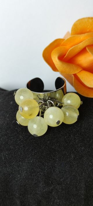 Anillo mineral Amarillo acero inoxidable adjustabl