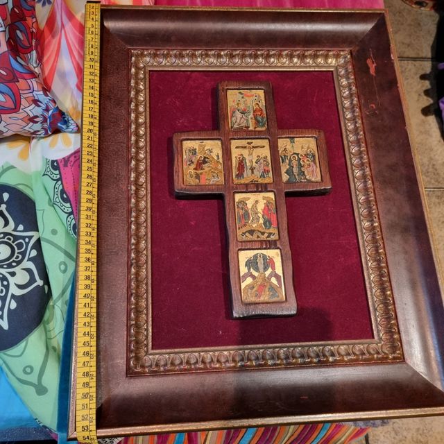 cuadro antiguo icono bizantino con certificado