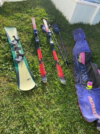 Juego de esquís y tabla snow