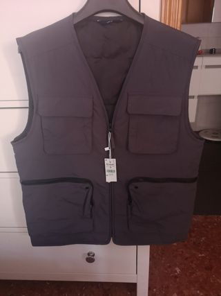 chaleco hombre gris antracita