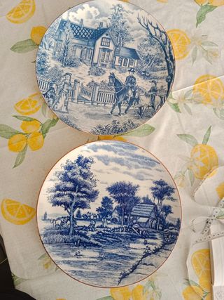 Platos de cena Juego de 2 Royal China Blue Transfe