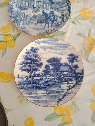 Platos de cena Juego de 2 Royal China Blue Transfe