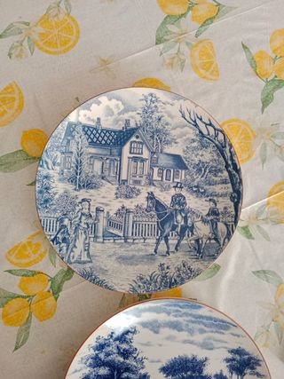 Platos de cena Juego de 2 Royal China Blue Transfe