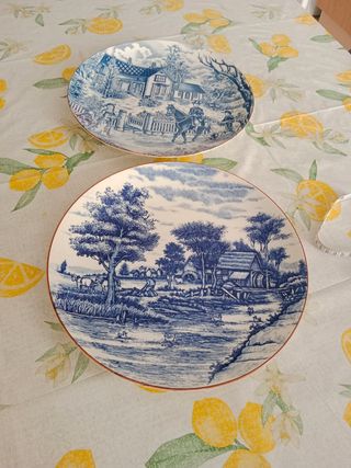 Platos de cena Juego de 2 Royal China Blue Transfe