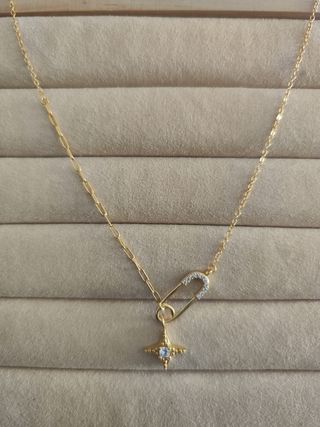 Gargantilla plata chapada en oro