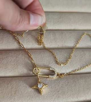 Gargantilla plata chapada en oro