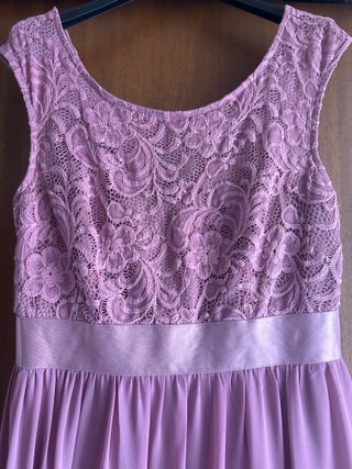 Abito elegante lungo rosa antico