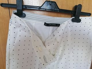 Pantalón ZARA color blanco moteado talla M