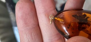 colgante de ámbar con oro