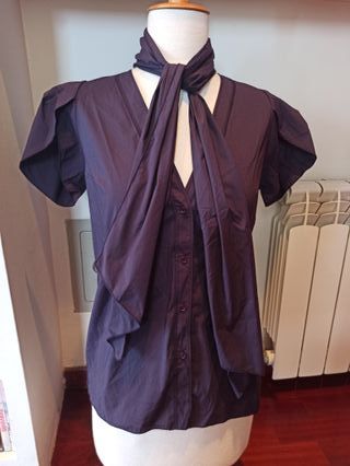 Blusa morada Vanessa Bruno t. 36 con lazada