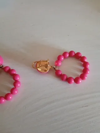 pendientes y alfiler niña flamenca fucsia,