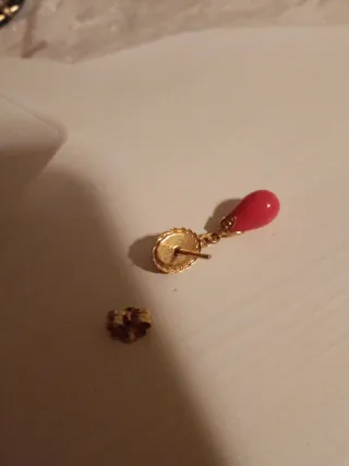 pendientes y alfiler niña flamenca fucsia,