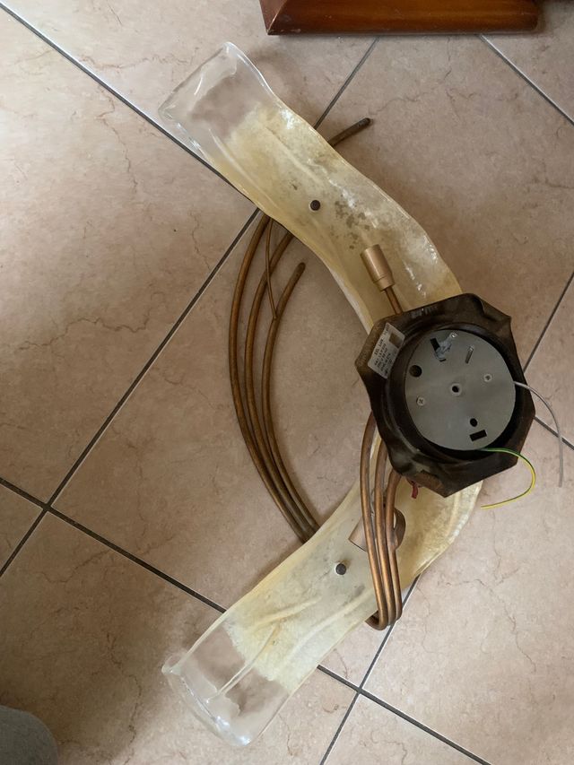 Lampadario in Murano e ferro battuto